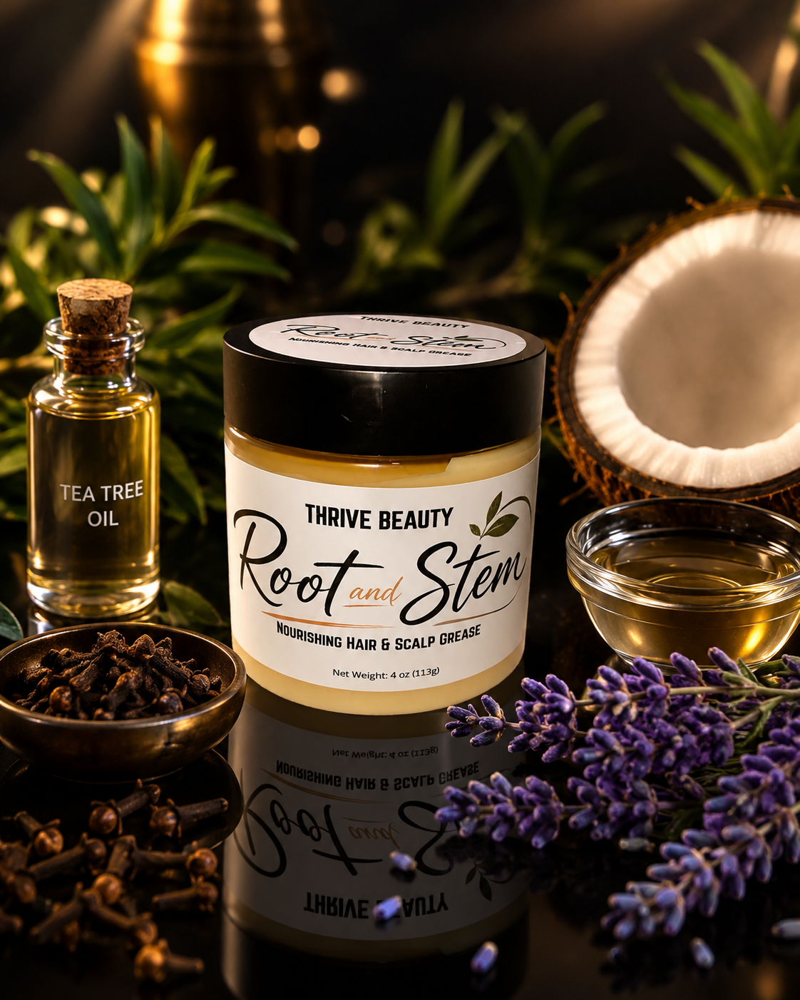 Root and Stem Hair and Scalp Grease
